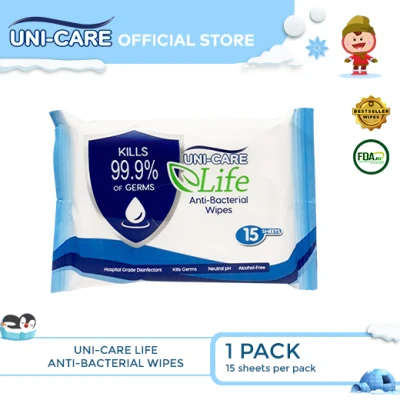 Uni-Care Life Anti-Bacterial Wipes 15's Pack of 1
