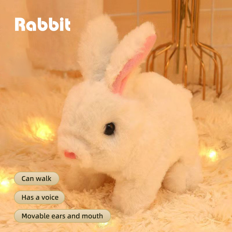 Electronic Robot Dog Rabbit Toy Lifelike Walking Barking Wagging
