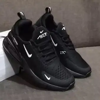 NIKE AIR MAX 270 Flyknit Most Breathable Sports shoes for Men`S ALL BLACK  WHITE | Lazada PH