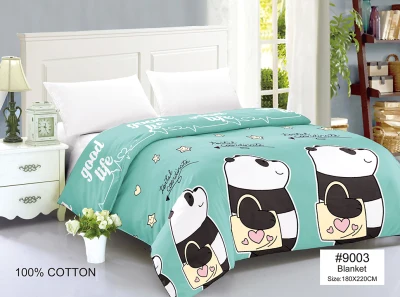 Elegant Style Blanket Panda Design Cotton Bed Kumot (180cm*220cm) COD Good Quality Bedding