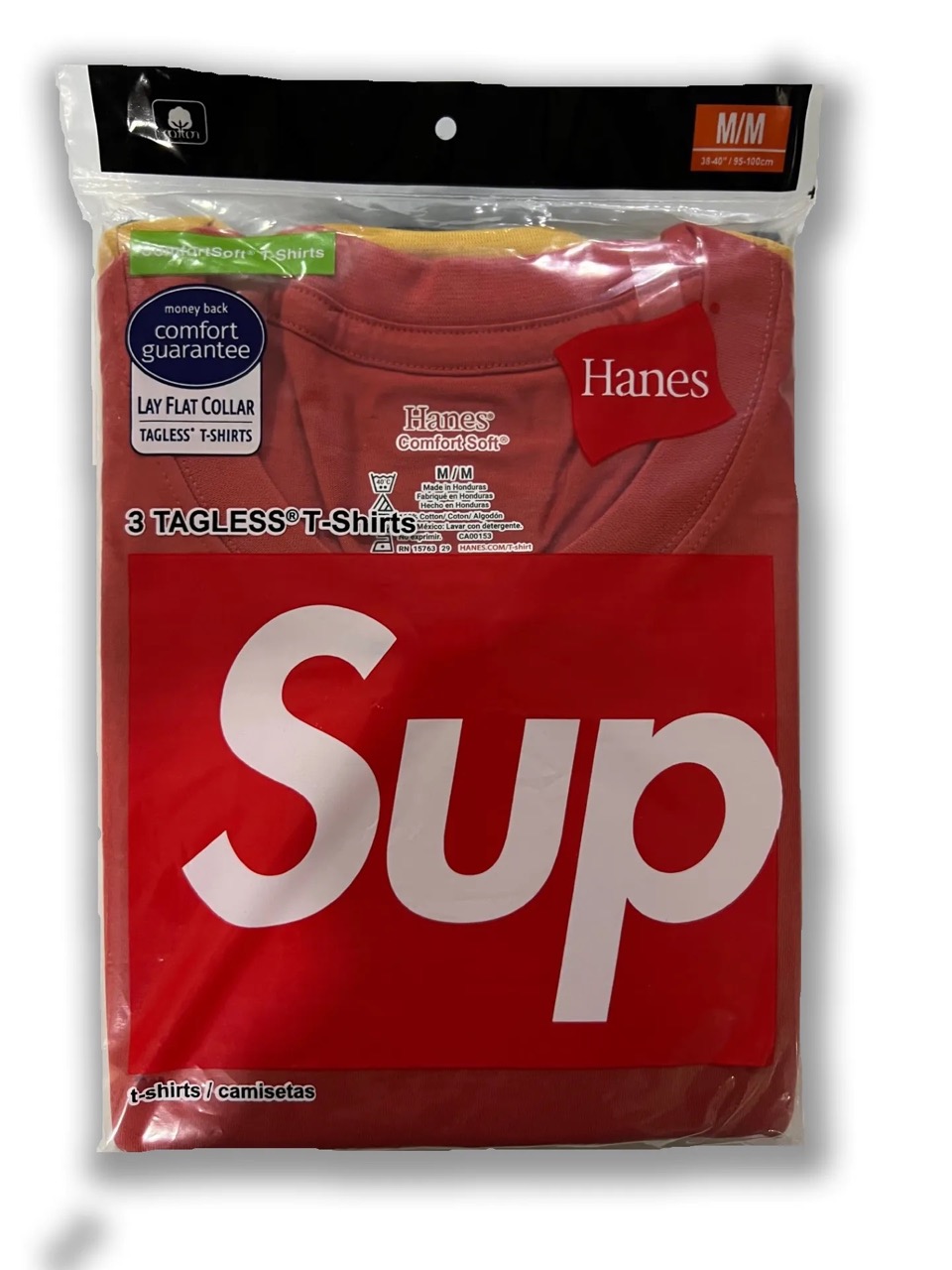 Authentic Hanes Supreme Round Neck ASSORTED COLORED 3 Pcs comfortSoft  T-shirts - Lay Flat Collar