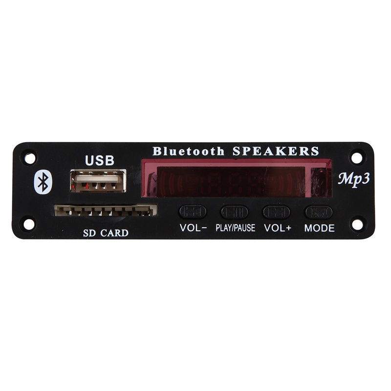 Dc 5V/12V Bluetooth 5.0 Audio Decoder Board Audio Module Usb Aux Sd Fm Radio Lossless Mp3/Wma/Wav/Flac/Ape Decoder Board Module, Colors Screen Display(Black)