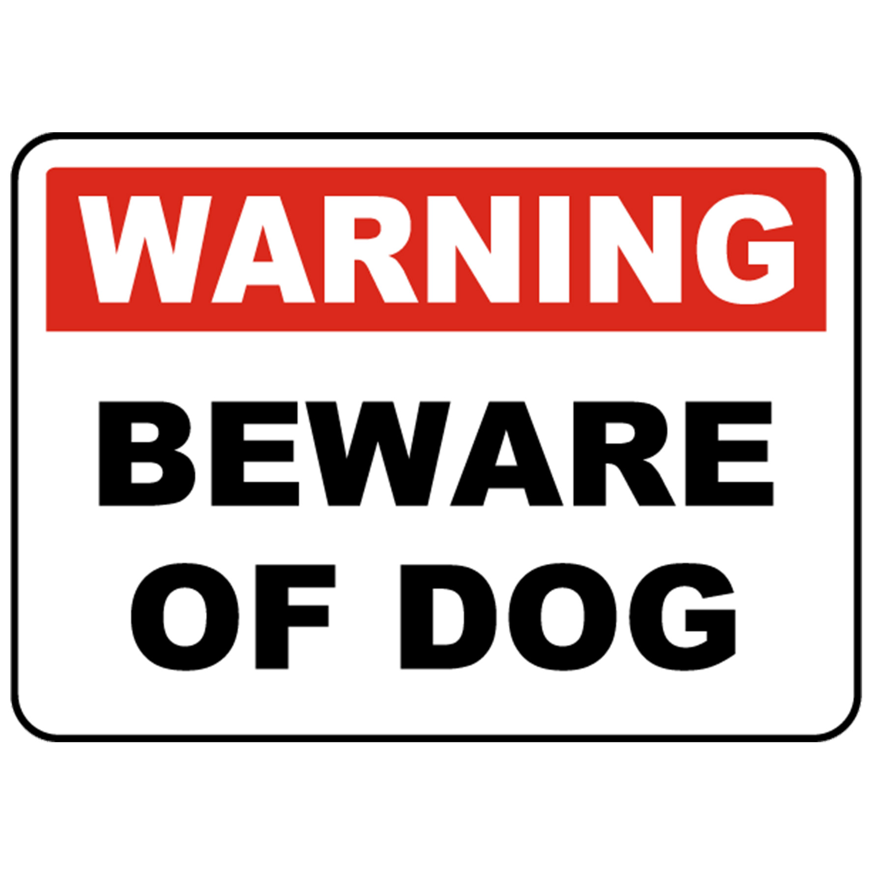 Beware of Dog Warning - Red - Laminated Signage Waterproof - A4 Size ...