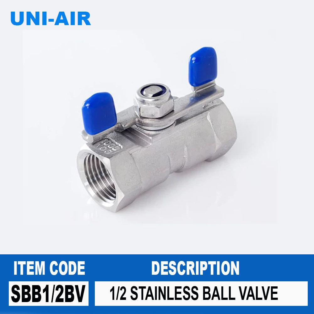 UniAir High quality 1PC Ball valve Stainless steel SS304 Butterfly ball valve 1/2 inch 2 way