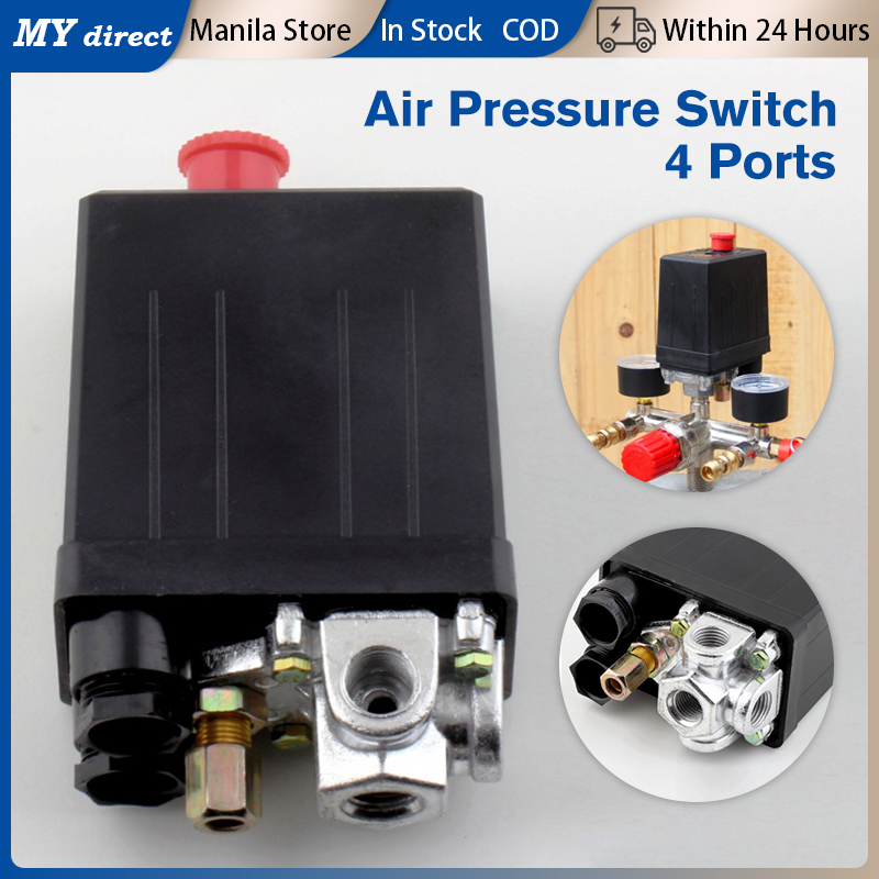 High Quality 4 Port Air Compressor Pressure Switch Control Valve 220V