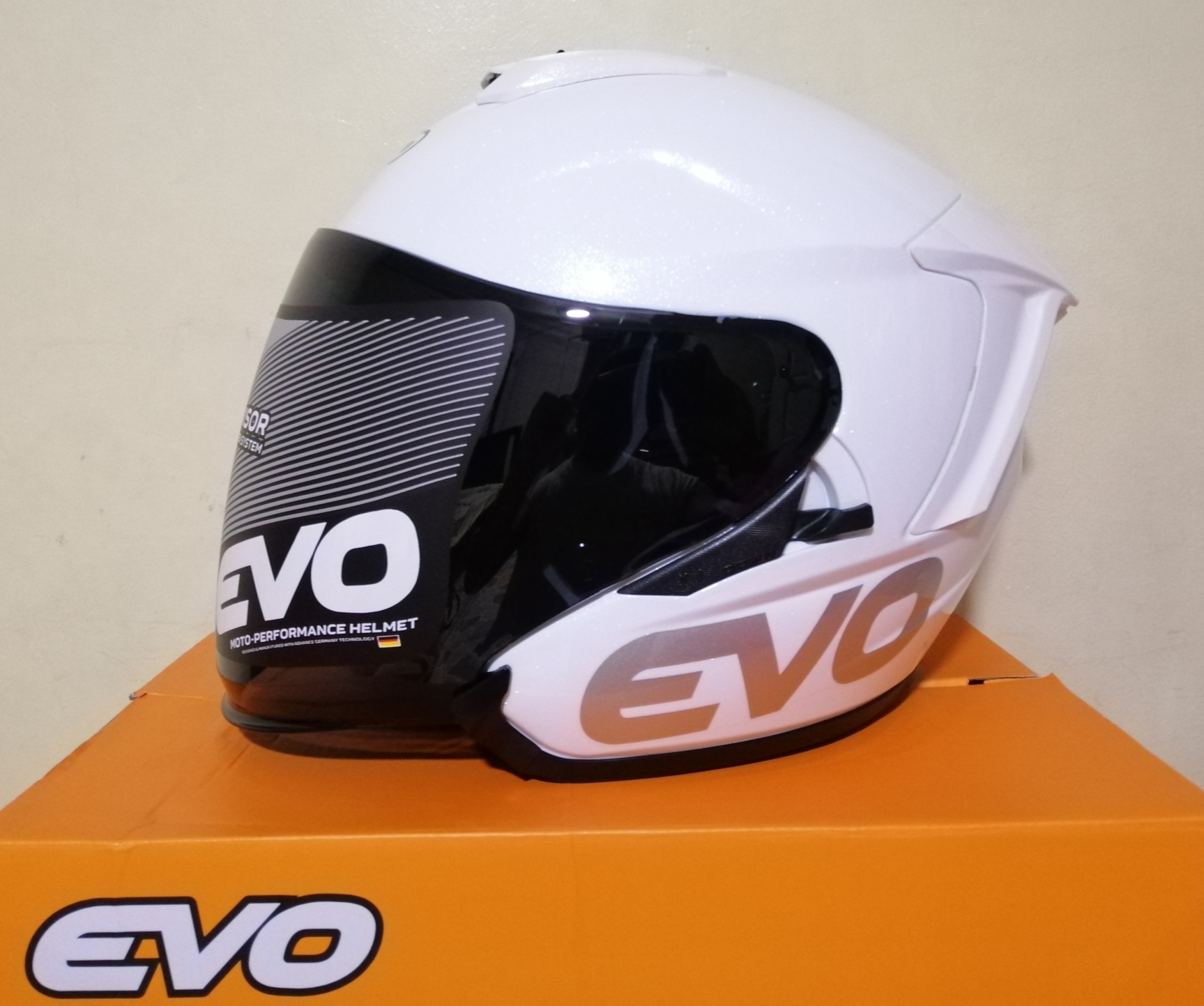 Pearl White Half Face Dual Visor Helmet 