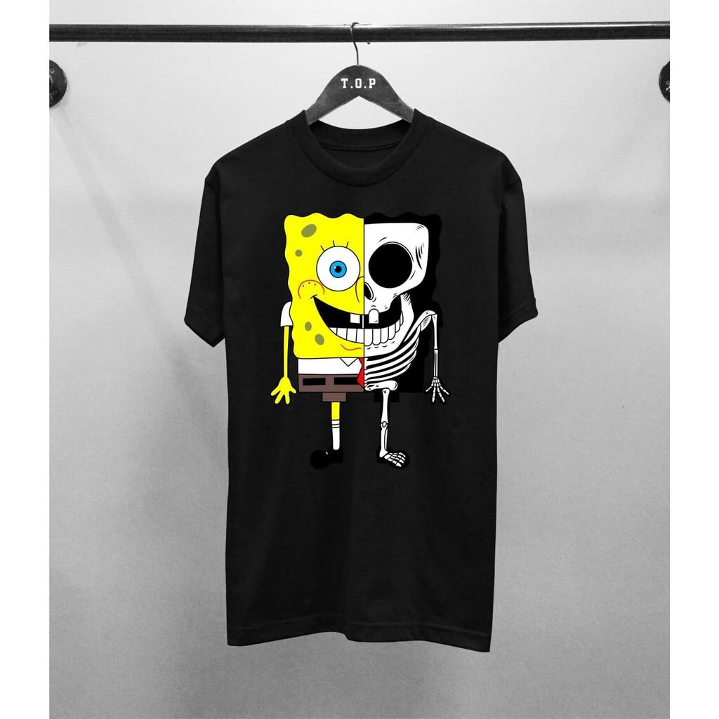 spongebob half skeleton unisex tshirt | Lazada PH