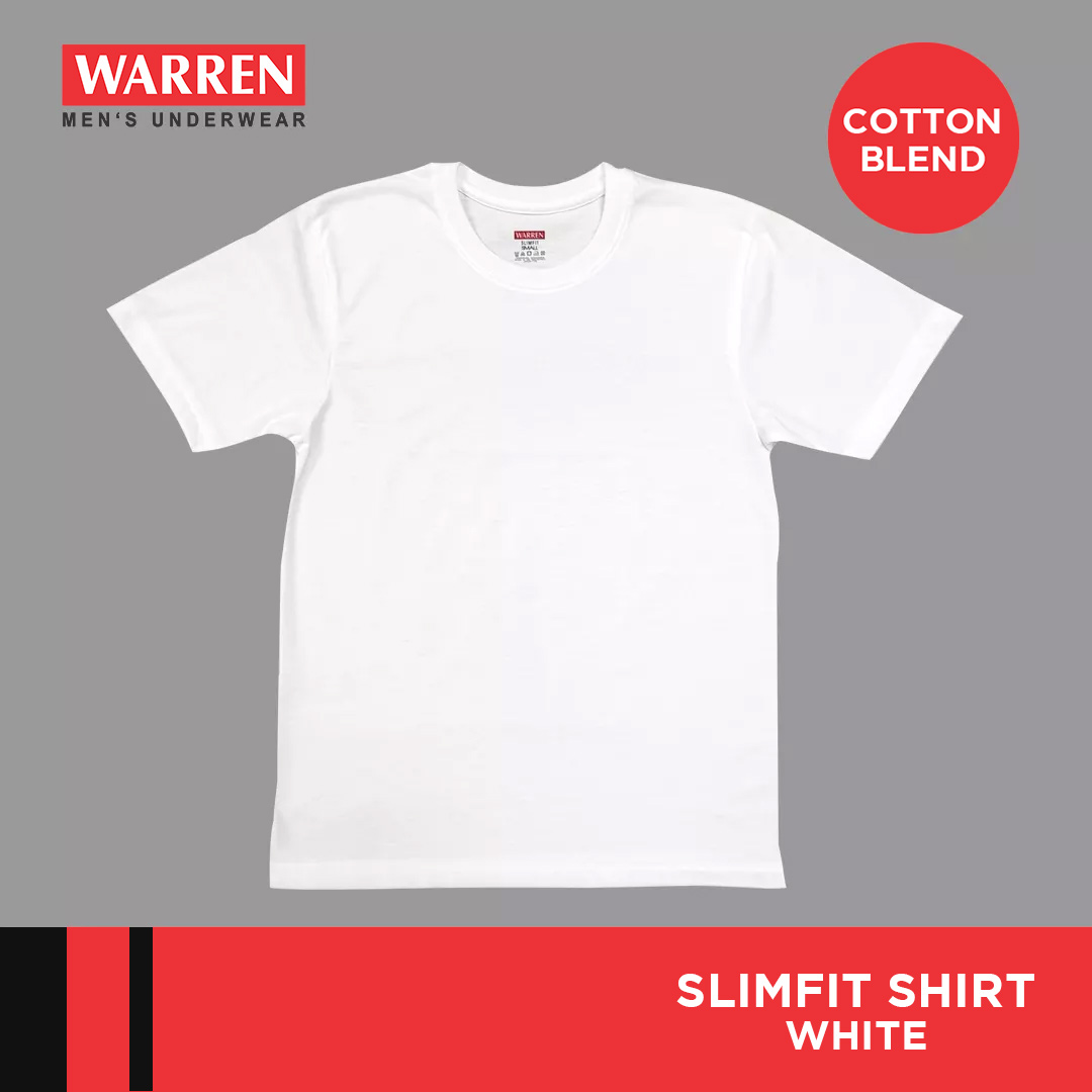 Warren Underwear 1pc Slimfit Round Neck T-Shirt Cotton Blend (White) 1 ...