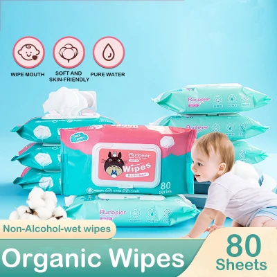 Candy Online Organic Baby Wipes 80pcs per pack (Non-Alcohol-wet wipes)