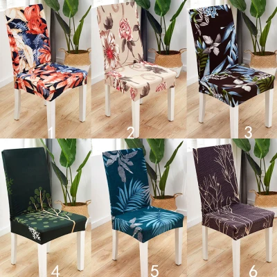 stretch Dining Chair Cover Flowers printed Seat Case