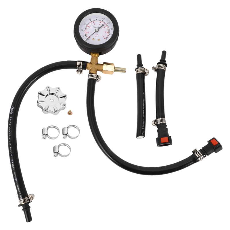 Quick Connected Fuel Injection Pump Pressure Tester Gauge with Valve 0