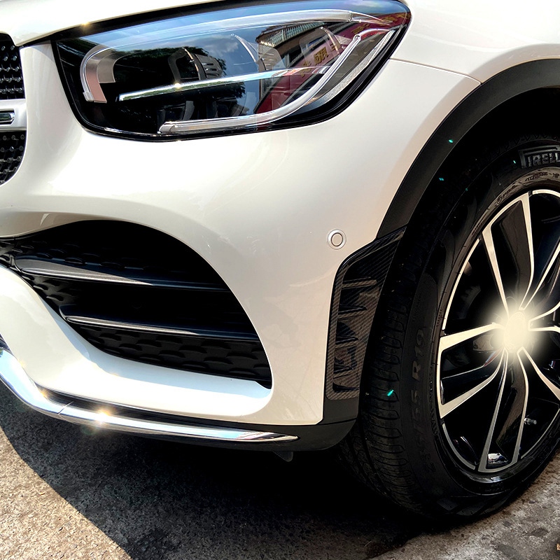 Car Carbon Fiber Abs Front Bumper Spoiler Side Wing Decorative Cover For Mercedes Benz Glc Class 5650