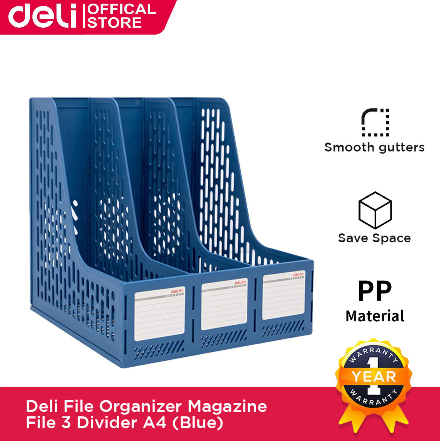 Deli 78997 File Organizer Magazine File 3 Divider A4 | Lazada PH