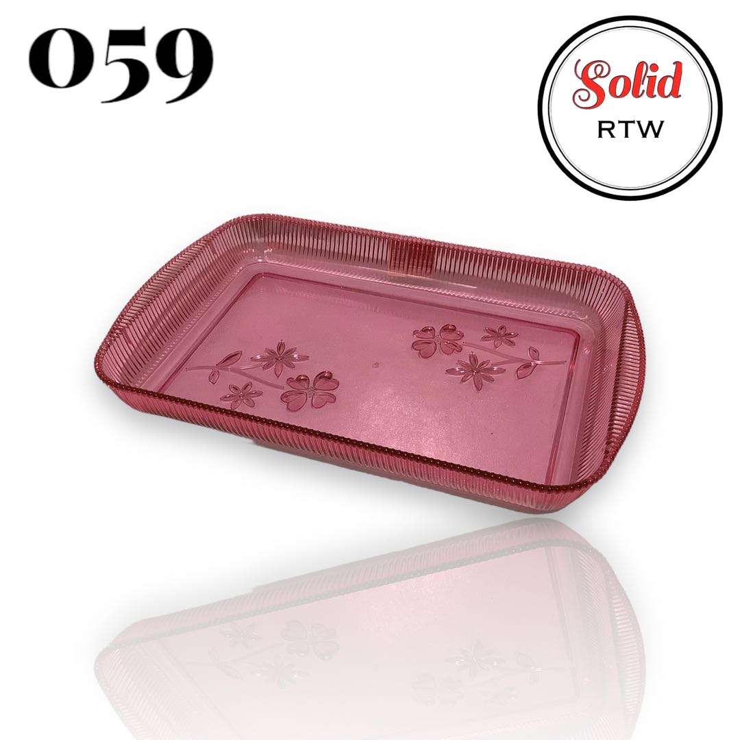 Large Rectangular MultiPurpose Plastic Crystal Serving Food Tray Fruit