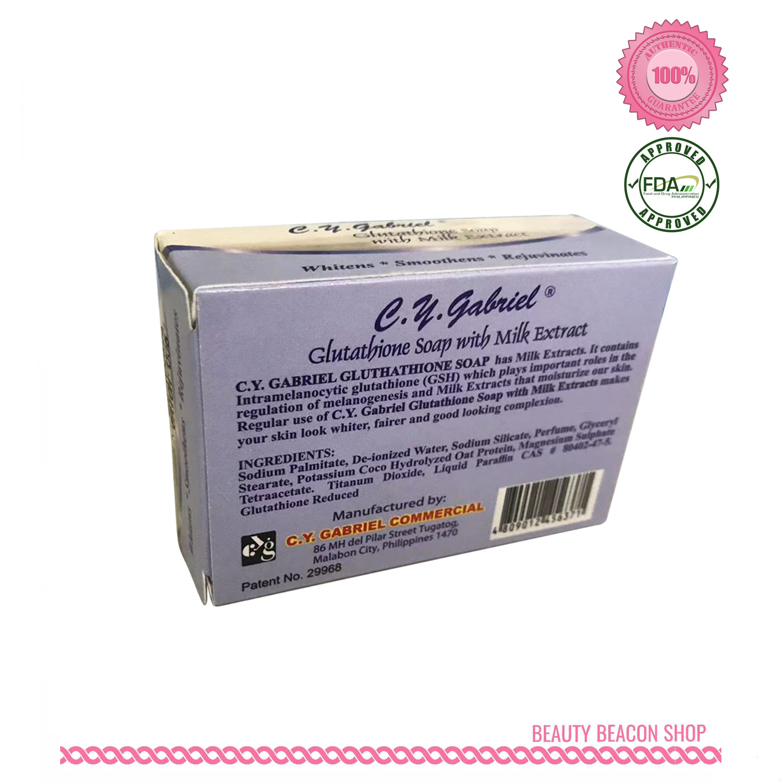 C.Y Gabriel Glutathione Soap With Milk Extract 135g Anti-Aging Whitening  Soap Moisturizing Anti-Acne Soap Brightening Skin Care Soap Normal Skin  Cleansing Soap - Lazada | Lazada PH