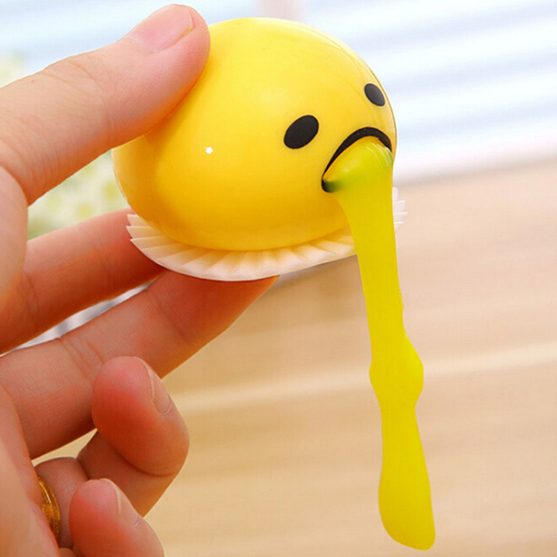【Ranye】Fashion สีเหลืองอาเจียนและดูดไข่ขี้เกียจ Vent ความเครียดไข่ของเล่นไข่แดงของขวัญ