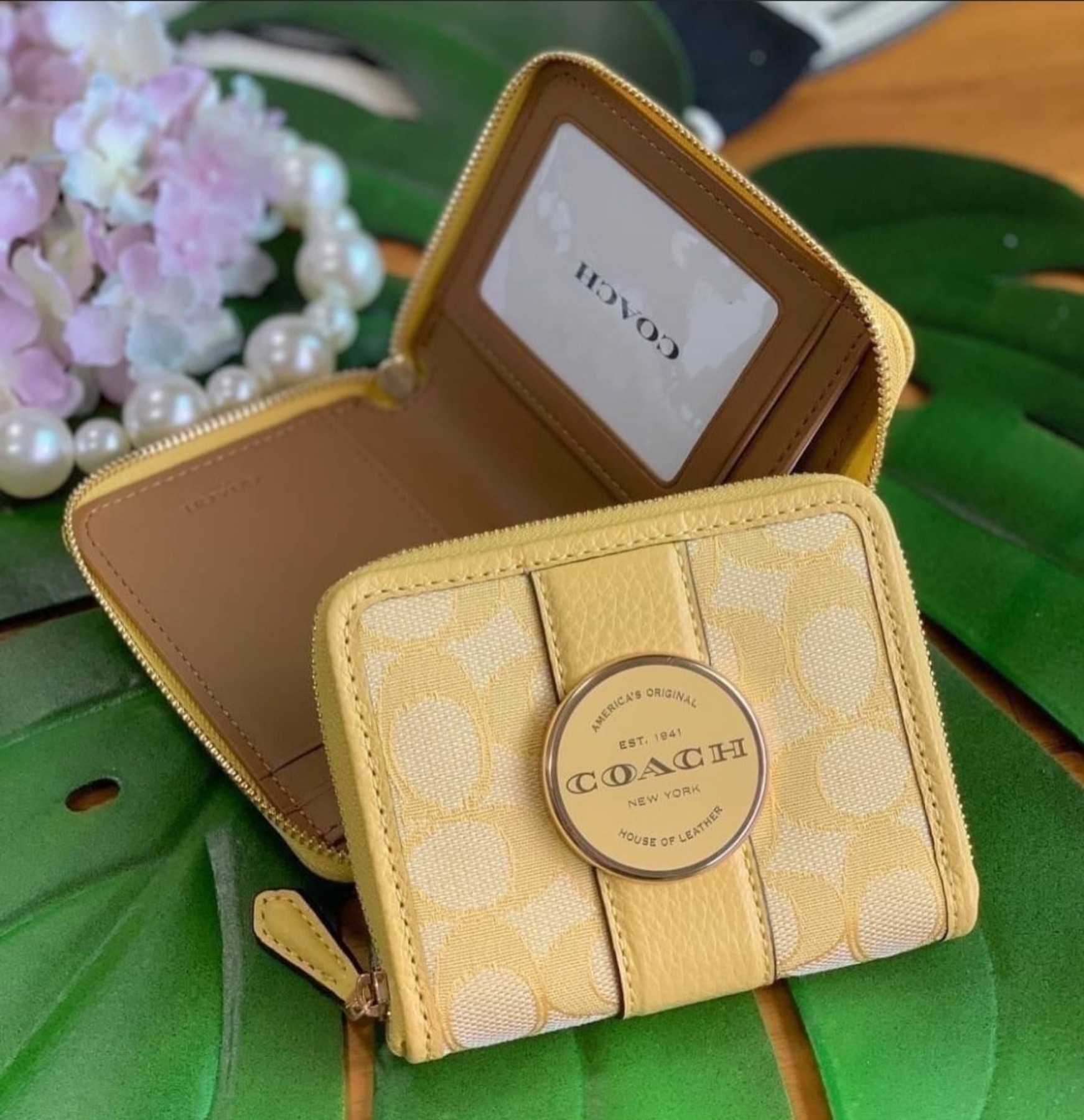 Coach store wallet yellow