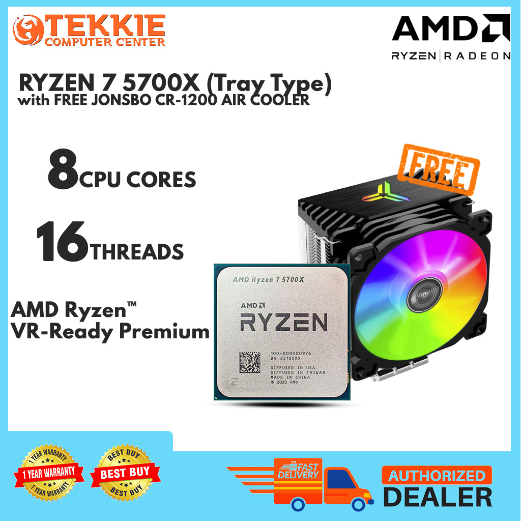 BRANDNEW AMD RYZEN 7 5700X PROCESSOR TRAY TYPE with JONSBO CR1200 RGB ...