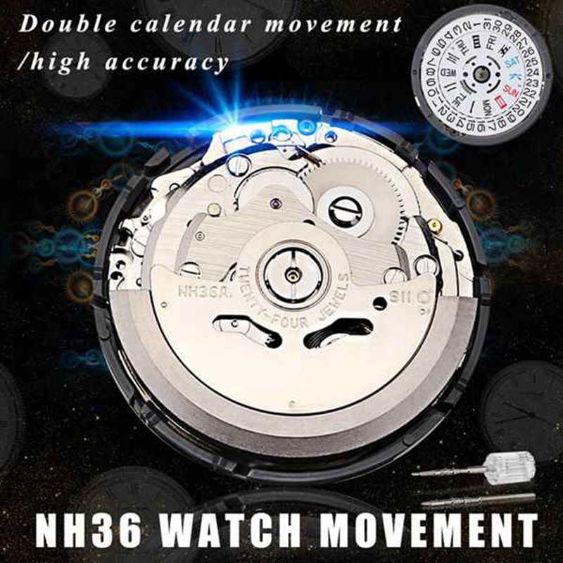 Automatic Watch Movement Men's Parts Mechanical Watch Movement NH36 Movement Watch Replace Accessory