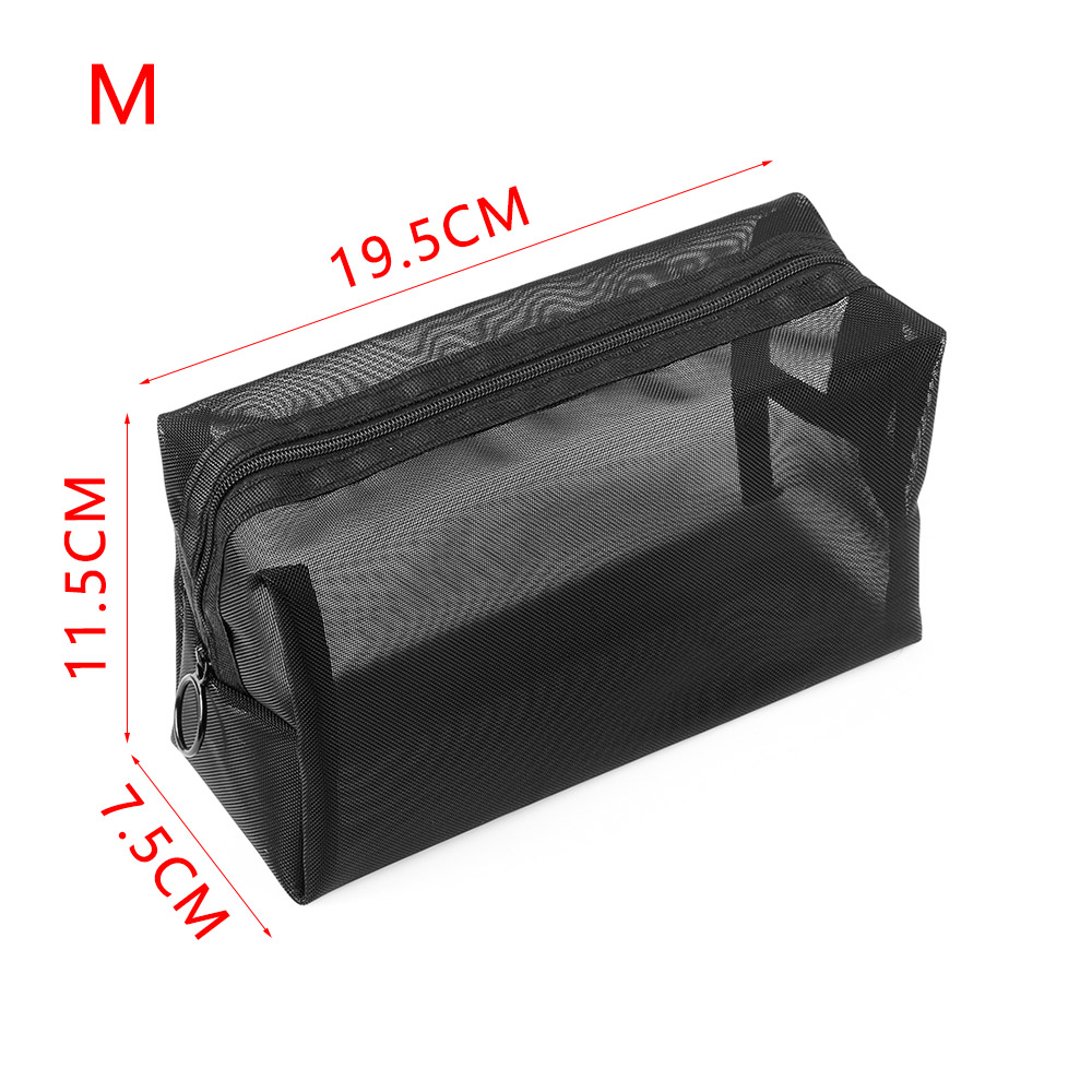 RIBHVU Women Handbags Zipper Storage Mesh Package Travel Organizer Cosmetic Bag Makeup Pouch