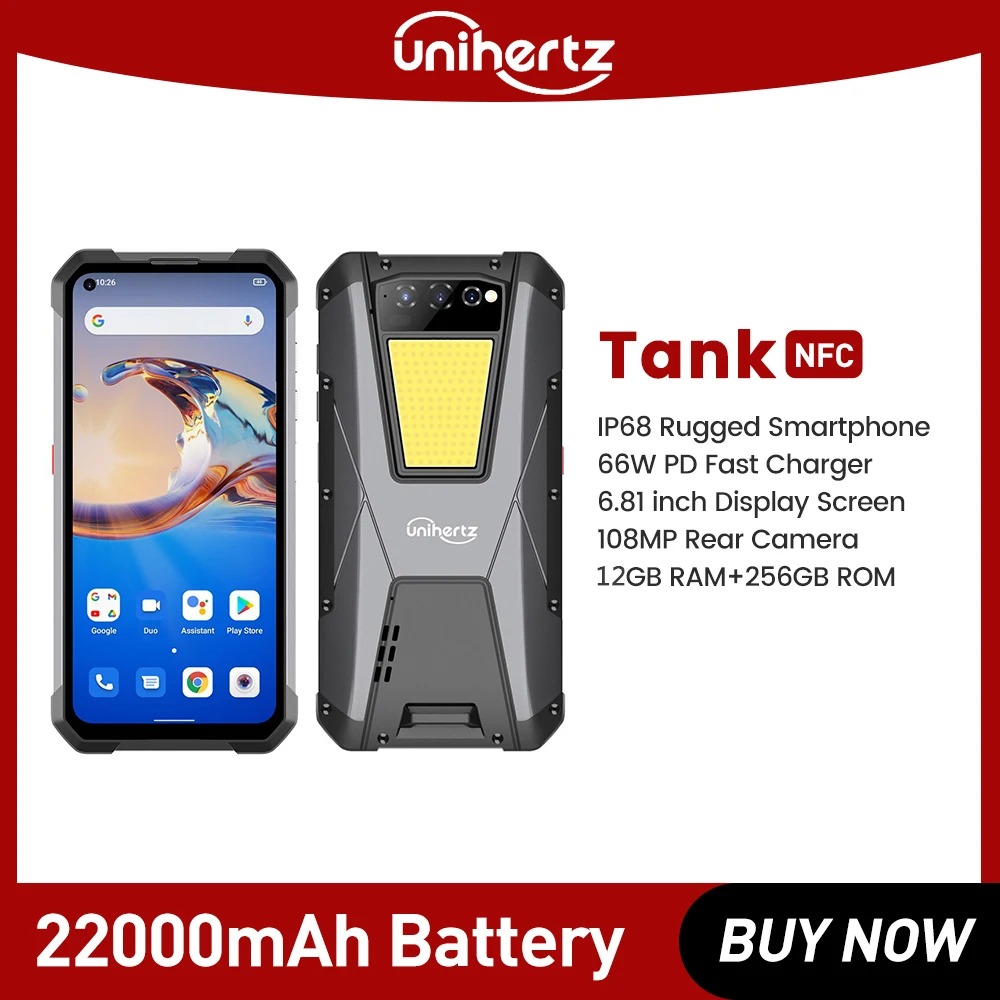 Unihertz Tank 2 Laser Projector Rugged Phone 108MP Camera Night Version  12GB+256GB 15500mAh 6.79 inch Android 13 4G NFC Global