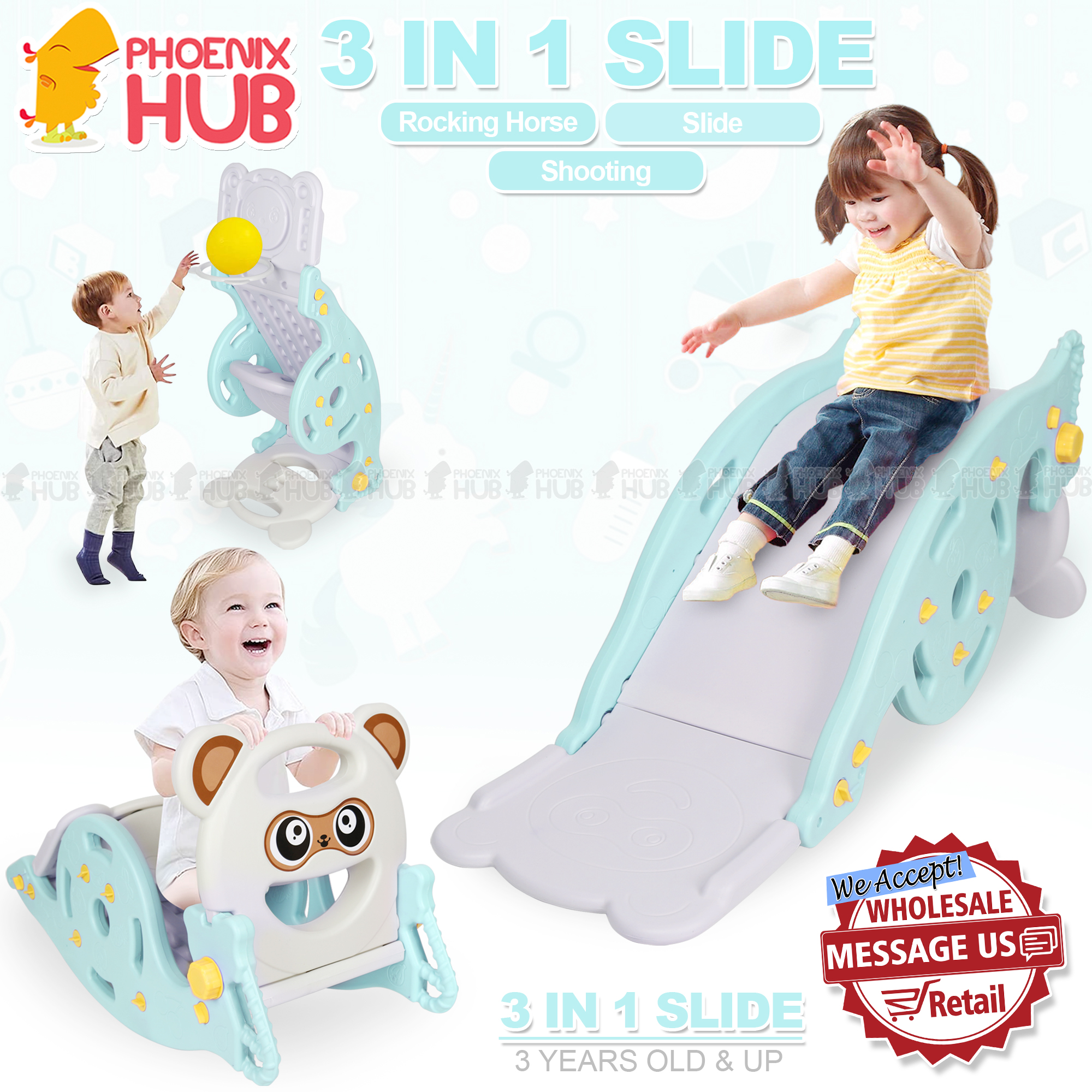 Phoenix Hub DQT629 Rocker Slide Kids Multifunctional Slide Rocking