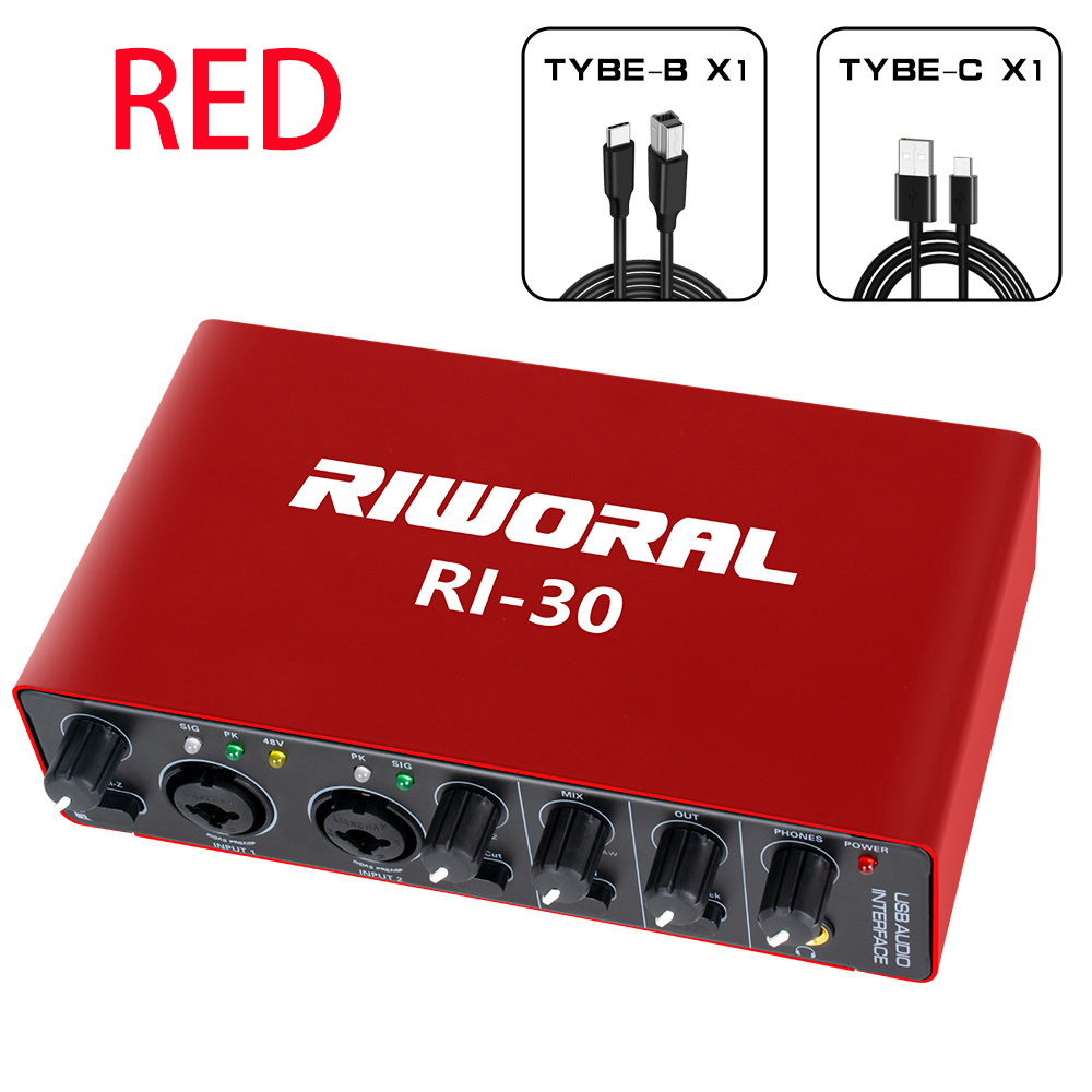 Audio Interface For Recording Usb Sound Card 24bit / 196khz Xlr / 1/4