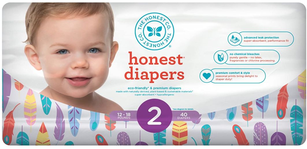 Honest Company Super Club Diapers with TrueAbsorb Technology, Painted