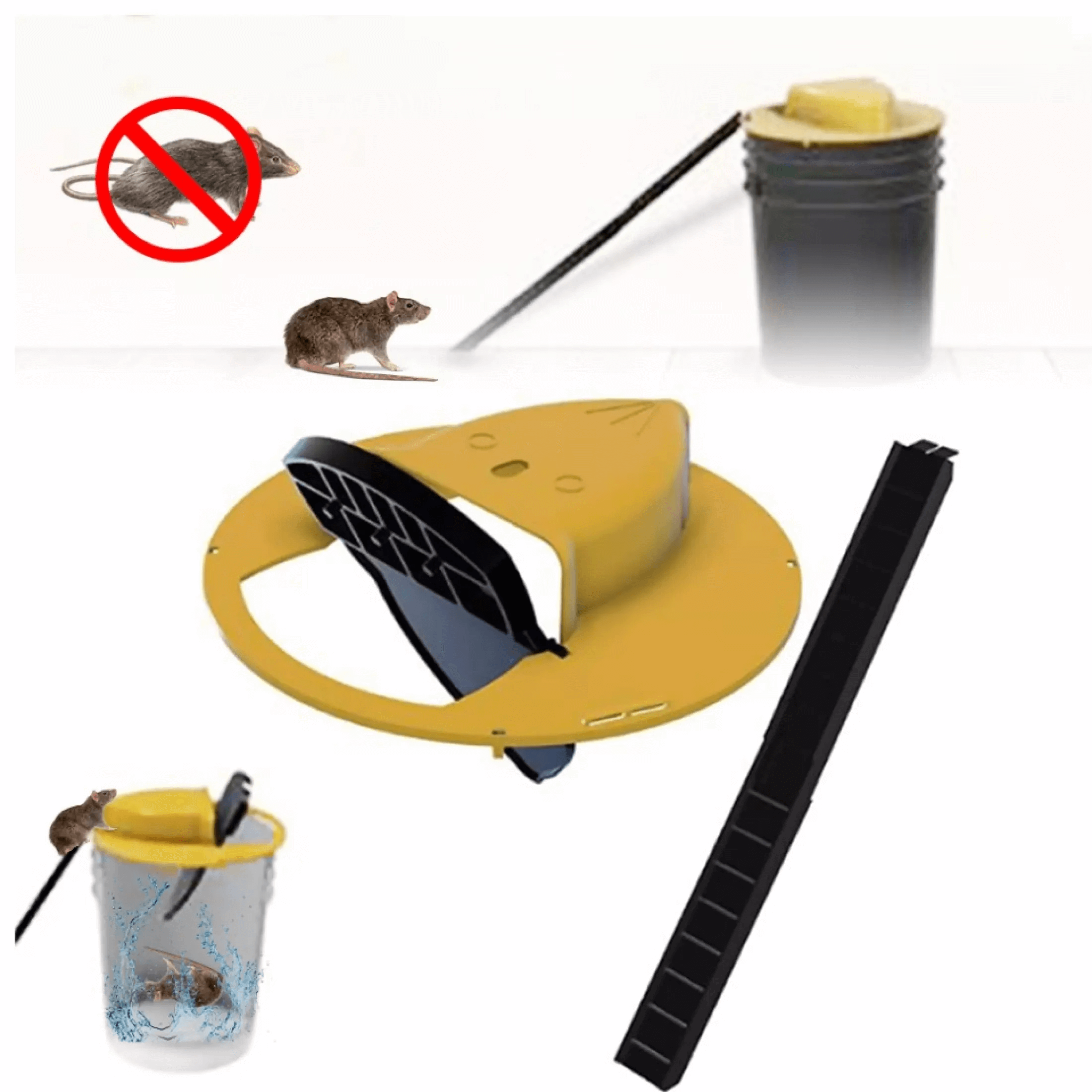 Original Mouse Trap Killer Bait Trap Flip Plastic Sliding Lid Bucket ...