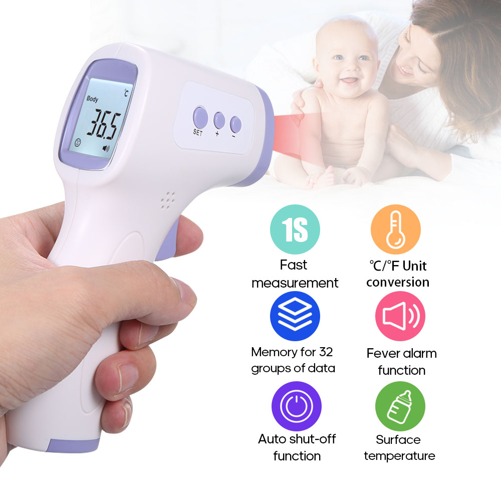 LCD Digital Non-contact IR Infrared Thermometer Forehead Body Temperature Meter 