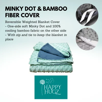 Happy Hugz Weighted Blanket Duvet Cover 36x48" 48x72" 60x80" Protection for Weighted Blanket / Minky Dot and Bamboo Fiber