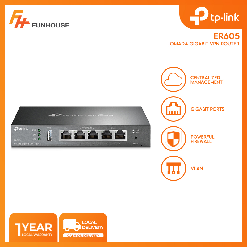 Tp-link ER605 safestream gigabit multi-WAN VPN router 25000concurrent  sessions Lazada PH