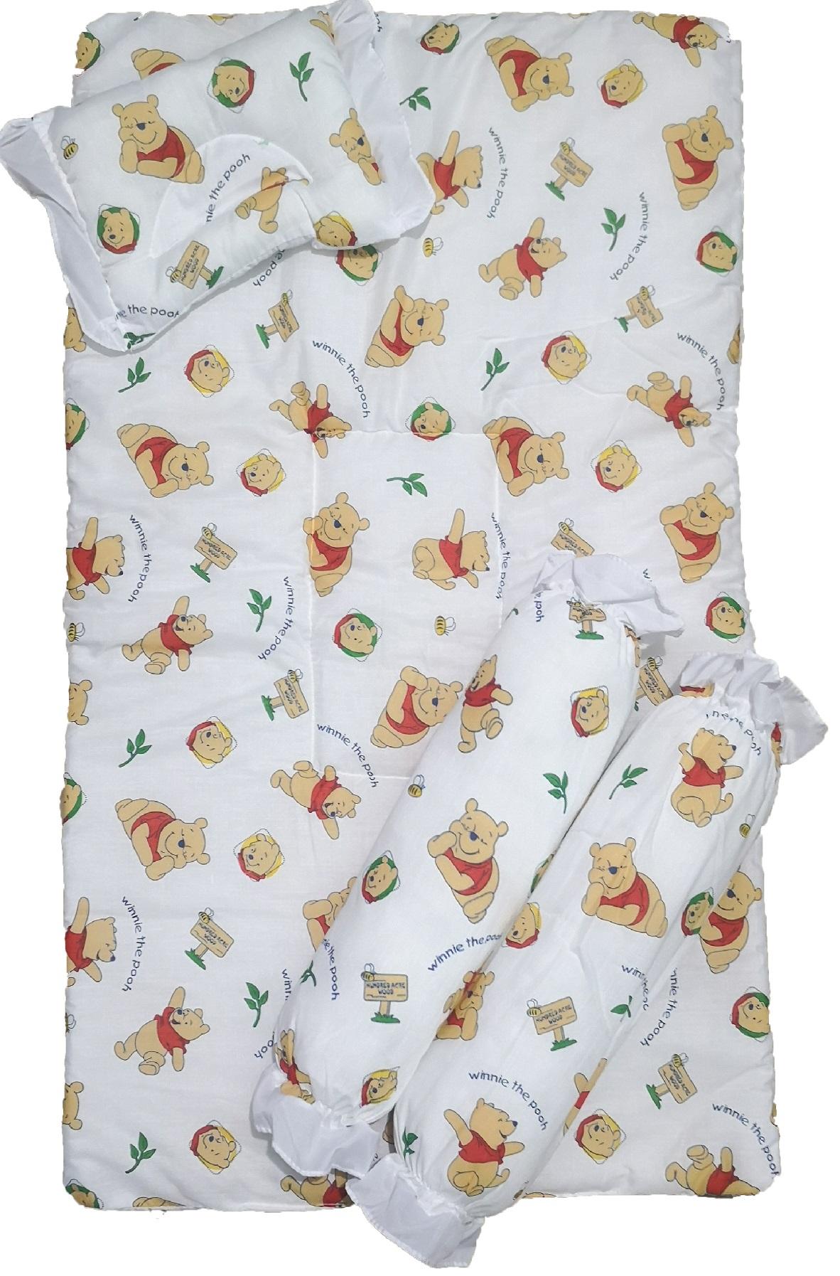 Trendscentre Kids 4 In 1 Crib Set Cute Yellow White Pooh Bear Ear