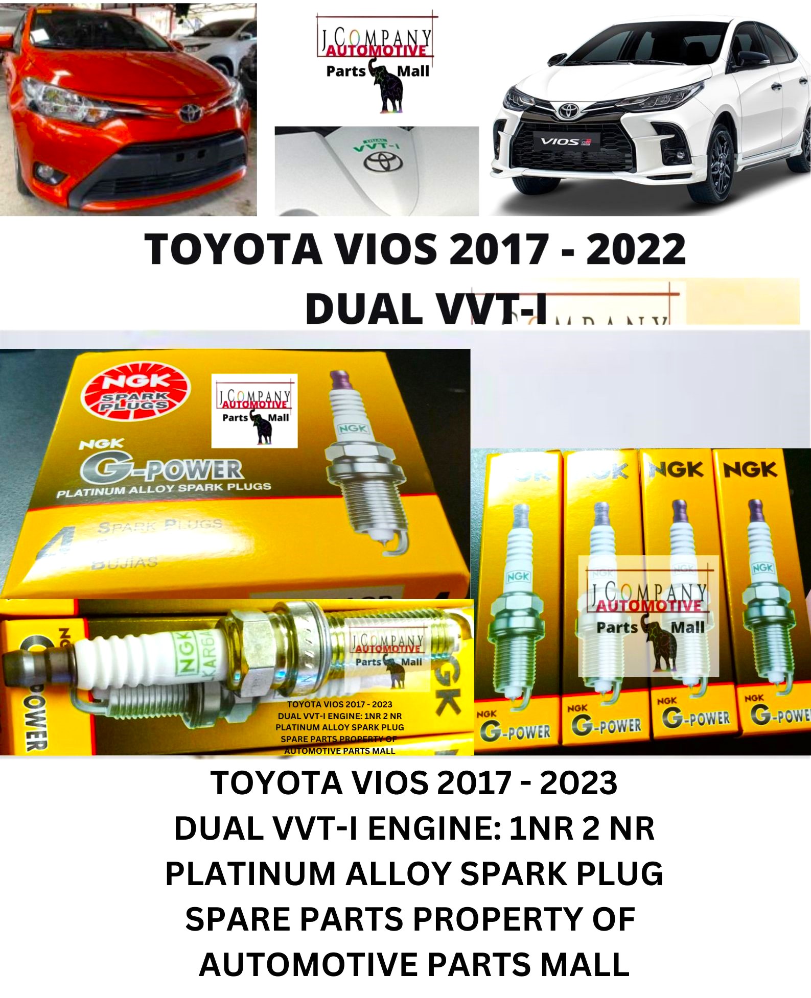 VIOS SPARK PLUG PLATINUM 2017 TO 2022 DUAL VVTI ENGINE 1NR 2NR NGK
