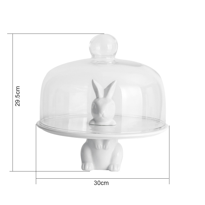 Kitchen Plus Zoey Nordic Ceramic Cake Stand with Glass Lid Lazada PH