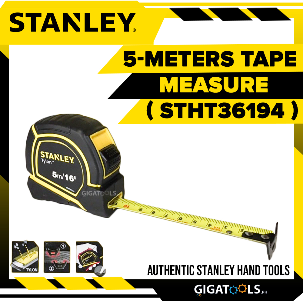 Stanley Tylon Bi-Material Steel Tape Measure ( 3m, 5m, 8m ) ( TAPMSR ) (  HNDTLS ) [GIGATOOLS]