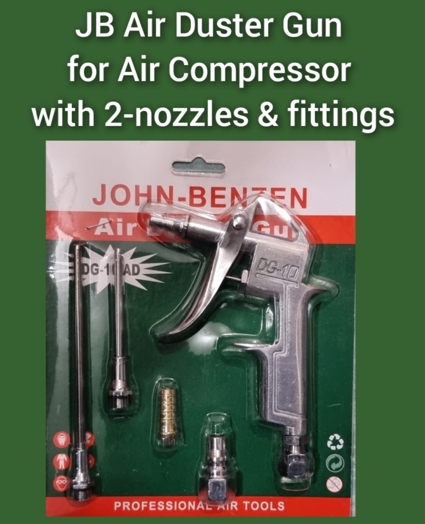 JB Air Duster Gun for Air Compressor with 2 Nozzles and fittings