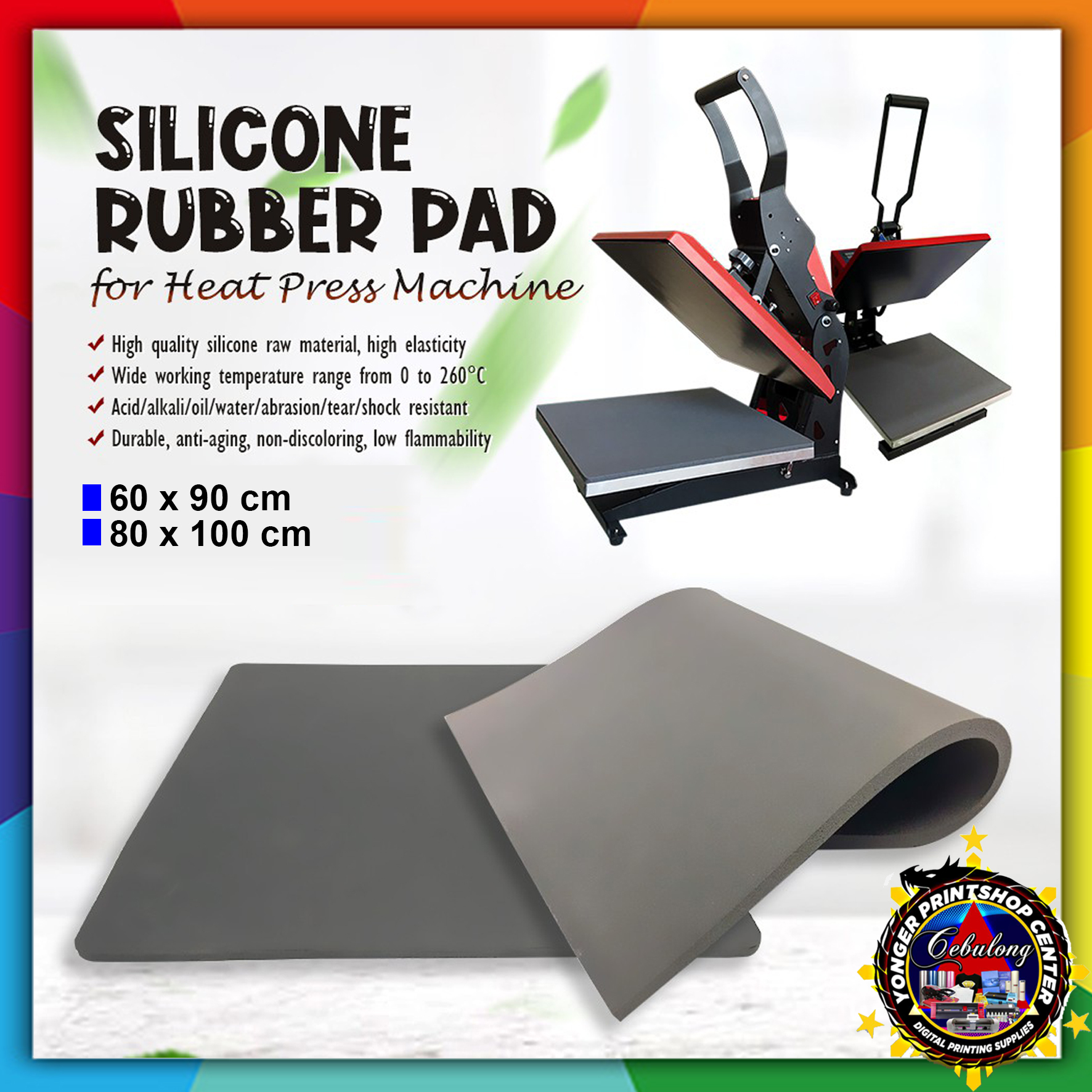 HEATPRESS RUBBER HEATING PAD 60 X 90CM AND 80 X 100CMCEBULONG YONGER