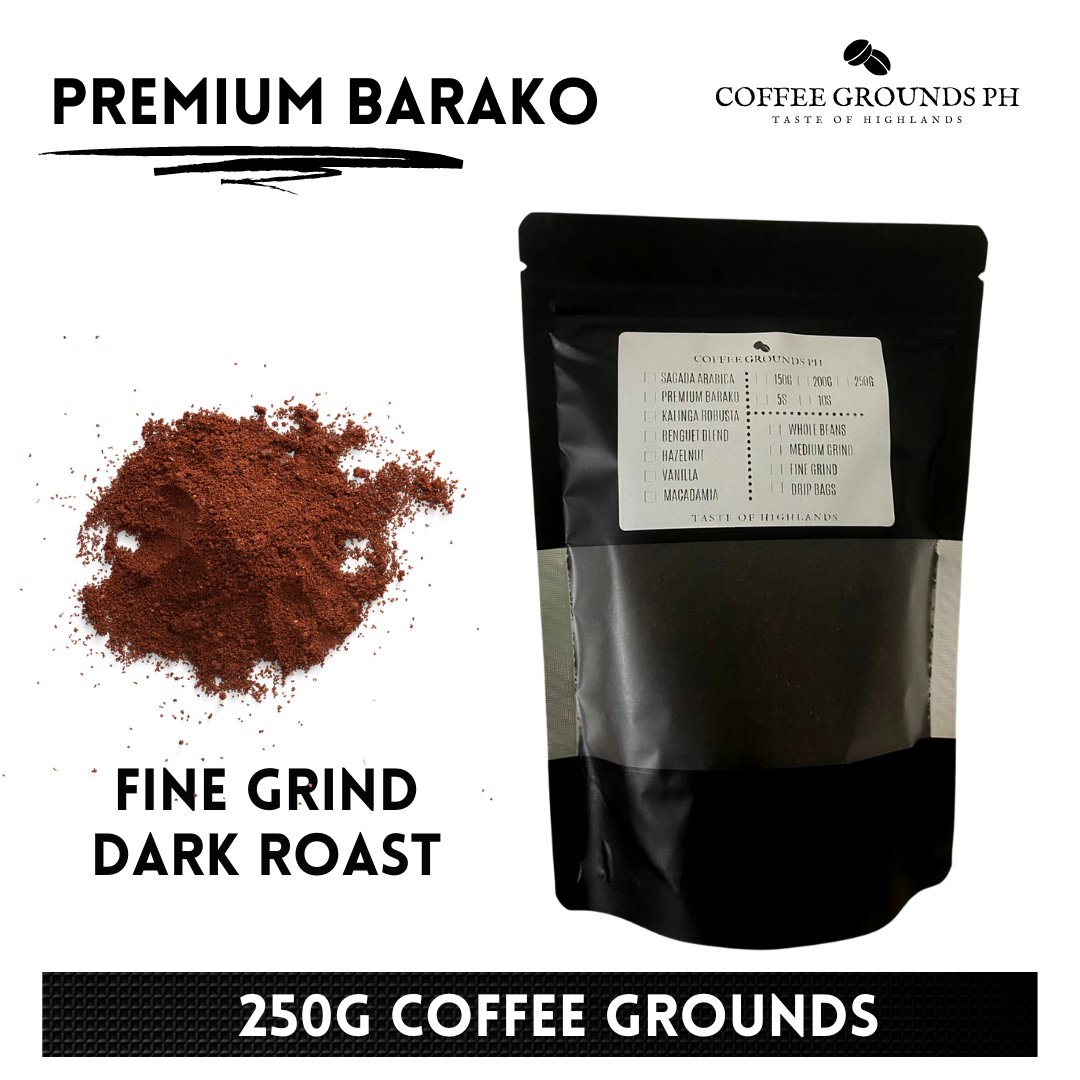 Coffee Grounds PH Premium Barako MediumDark Roast 250g Fine Ground