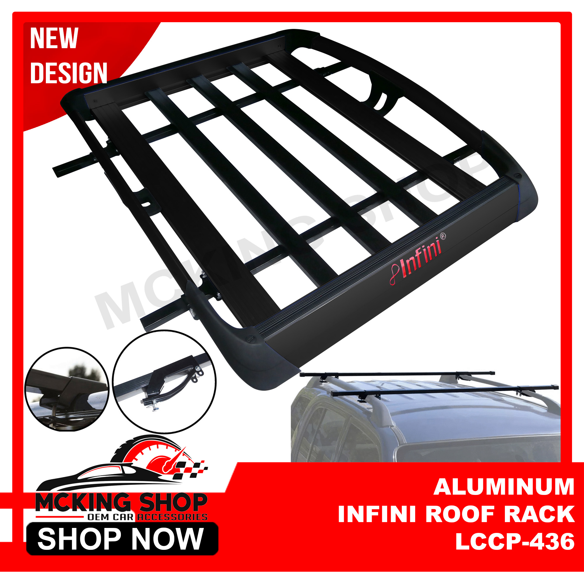 INFINI 50x38 Aluminum Roof Rack / Roofrack Top Load / Topload Cargo