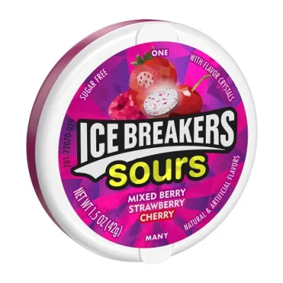 Ice Breakers Sour Mixed Berry Straberry Cherry 1.5oz