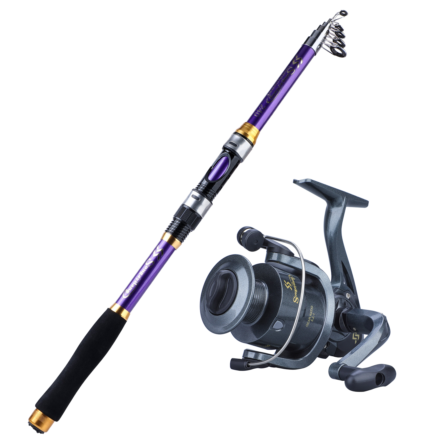 Sougayilang Fishing Rods and Reels 1.5-2.7M Spinning Rod and Reel Combo  5.5:1 Gear Ratio Saltwater Fishing Rod and Reel - AliExpress