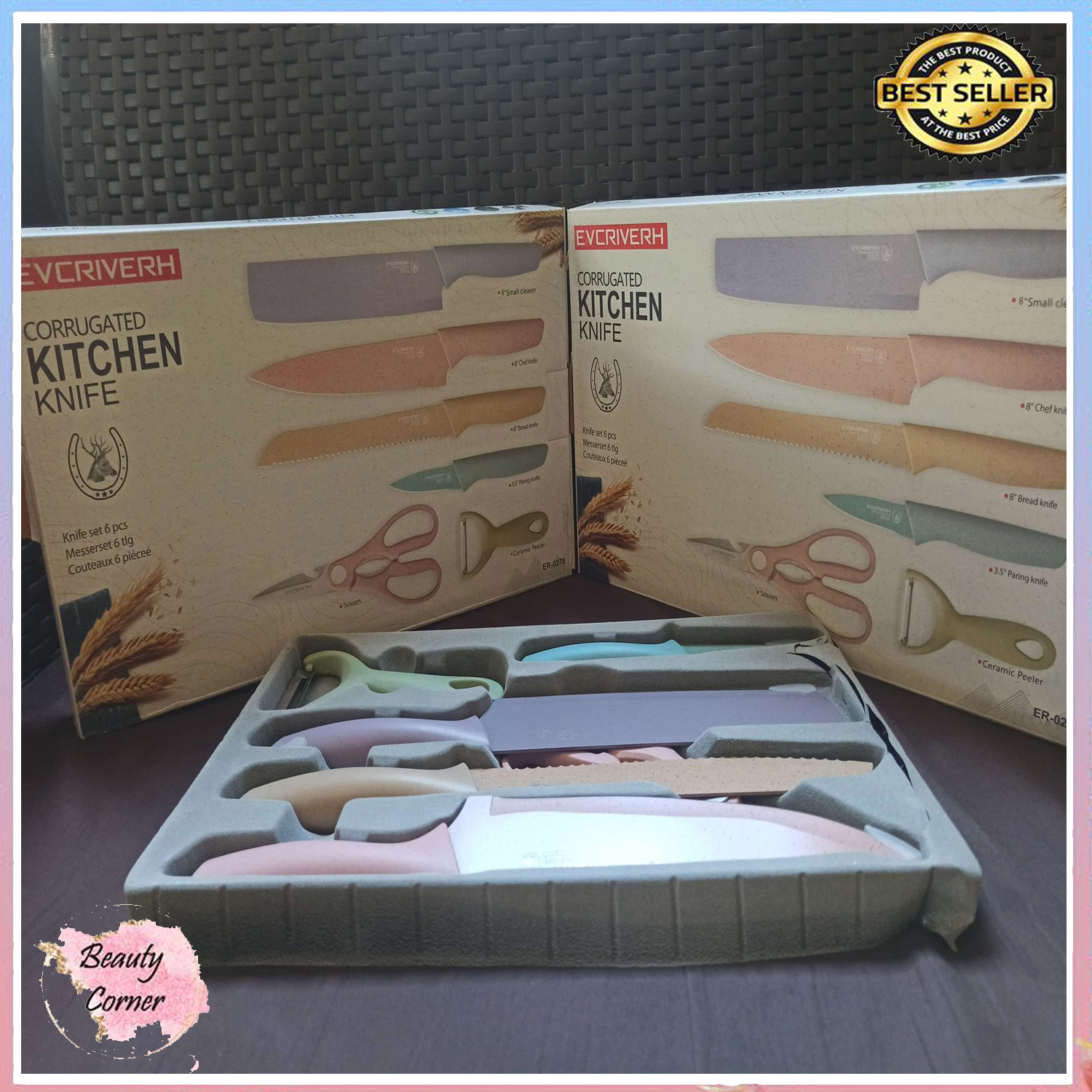 Everrich Corrugated Kitchen Knife Set Lazada PH