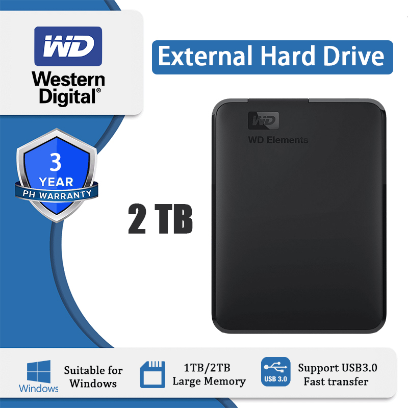 【3 Years Warranty】Western Digital Original External Hard Drive USB 3.0