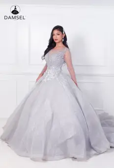 silver gray gown