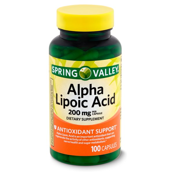 Spring Valley Alpha Lipoic Acid Antioxidant Support 200mg, 100 Capsules