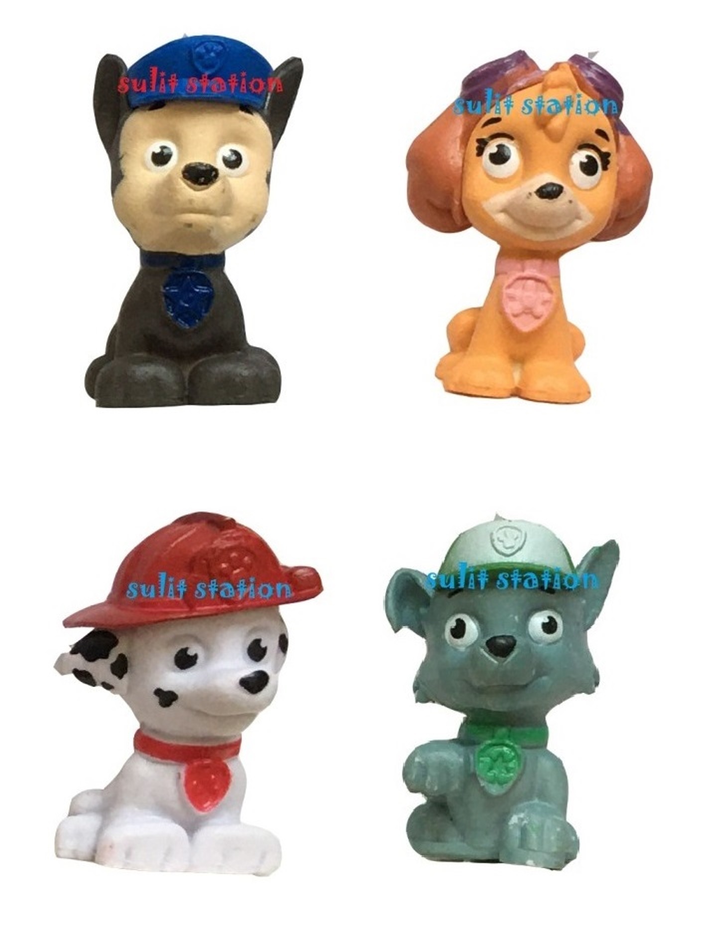 4pcs PAW PATROL CHASE MARSHALL SKYE ROCKY POLICE DOG MINI PARTY