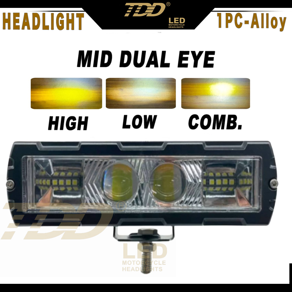TDD Original HEADLIGHT STRAIGHT (30W) 3 MODE Light MID DUAL EYE Alloy material Universal Lazada PH
