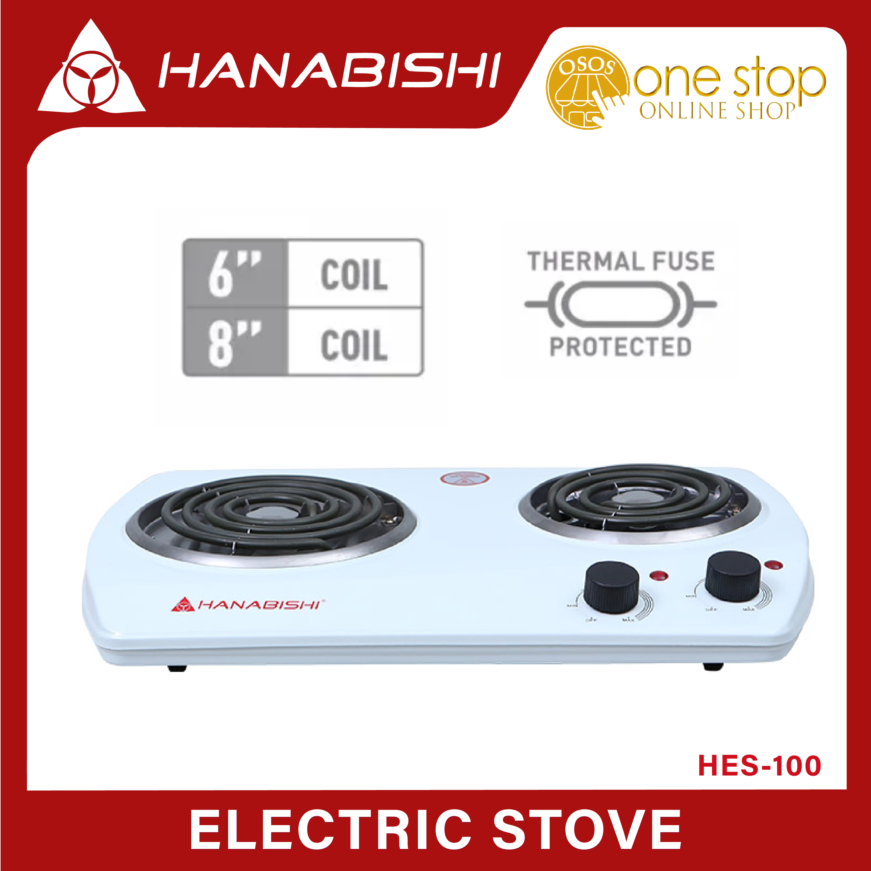 Hanabishi Original Dual Coil Electric Stove HES-100 •OSOS• Hob