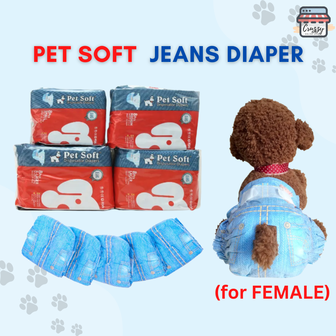 Pet Soft Jeans Diaper / FEMALE Dog Diapers / Pet Diaper for Female